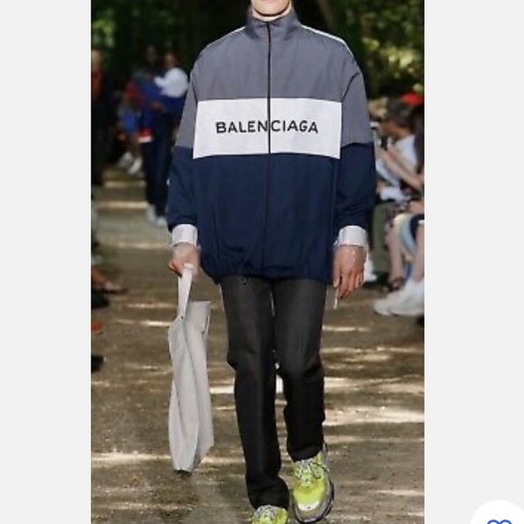 BALENCIAGA Colorblocked Cotton Oversized Track Jacket - Picture 8 of 16